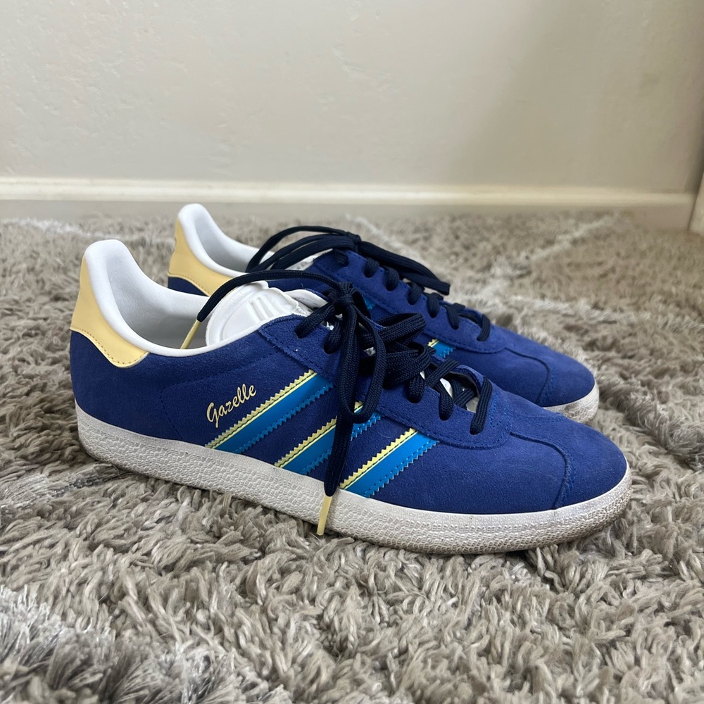 Adidas Gazelle Men's Navy and Yellow Sneakers